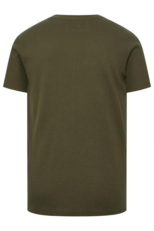 BadRhino Big & Tall Khaki Green Military Waffle Texture T-Shirt | BadRhino 8