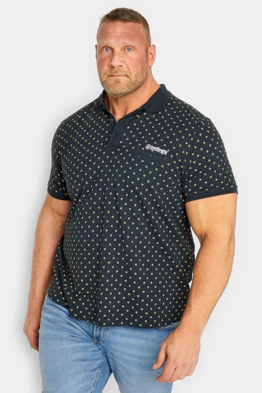 Men's  LAMBRETTA Big & Tall Navy Blue Target Print Polo Shirt