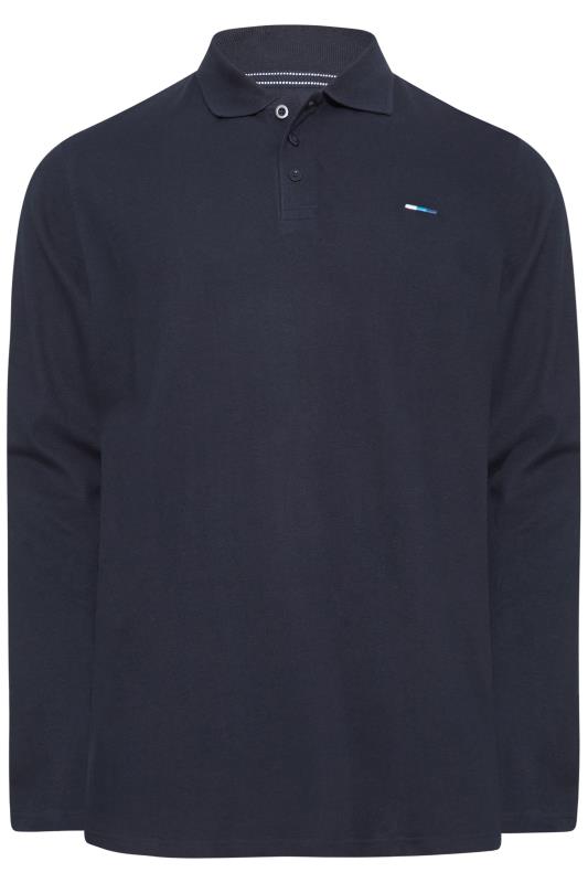 BadRhino Navy Blue Essential Long Sleeve Polo Shirt | BadRhino