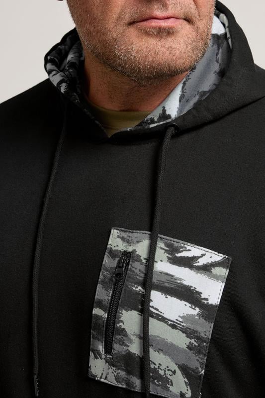 BadRhino Big & Tall Black Camo Print Utility Hoodie | BadRhino 4