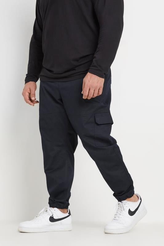 Men's  BadRhino Big & Tall Navy Blue Cuffed Cargo Trousers