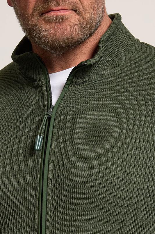 BadRhino Big & Tall Green Full Zip Textured Sweatshirt | BadRhino 5
