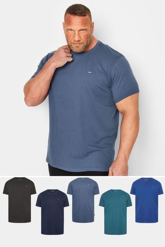 BadRhino Big & Tall 5 PACK Blue & Black Core T-Shirts | BadRhino  1