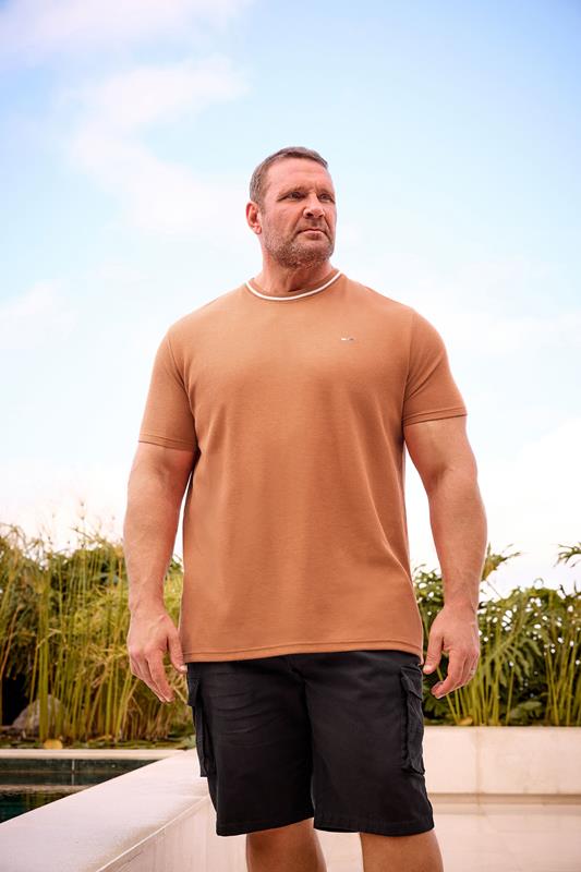 Men's  BadRhino Big & Tall Orange Waffle Ringer T-Shirt