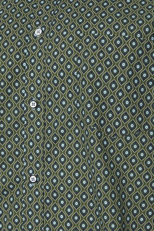 KAM Big & Tall Forest Green Geometric Shirt | BadRhino 3