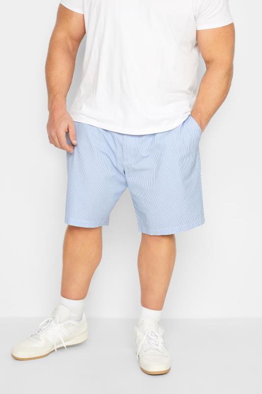 Men's  BadRhino Big & Tall Light Blue Stripe Chino Shorts