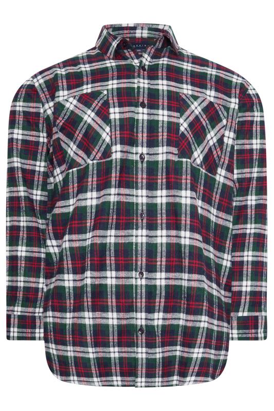 BadRhino Big & Tall Red Check Print Long Sleeve Flannel Shirt | BadRhino 4