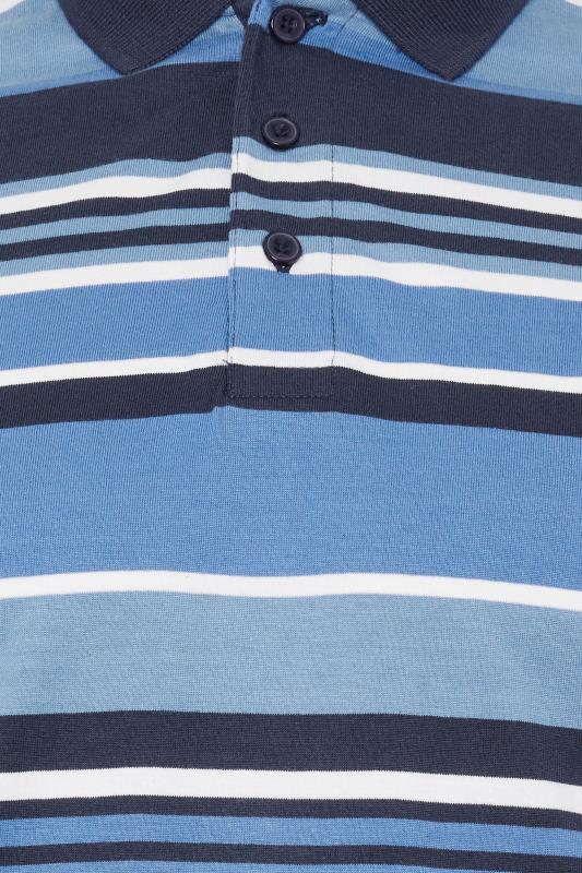 BadRhino Big & Tall Blue Stripe Polo Shirt | BadRhino 3