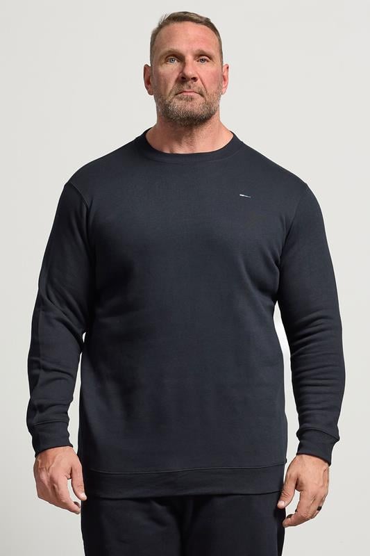 Men's  BadRhino Big & Tall Navy Blue Crew Neck Sweatshirt