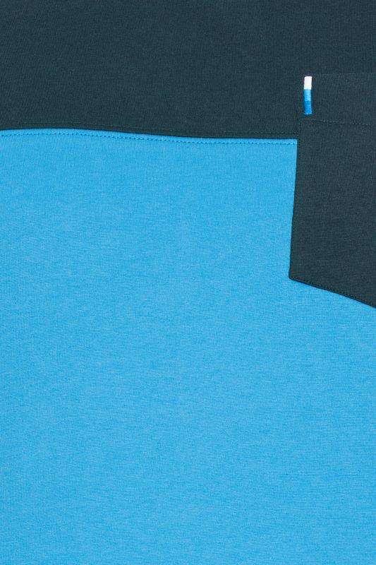 BadRhino Big & Tall Navy Blue Pocket Colour Block T-Shirt | BadRhino 2