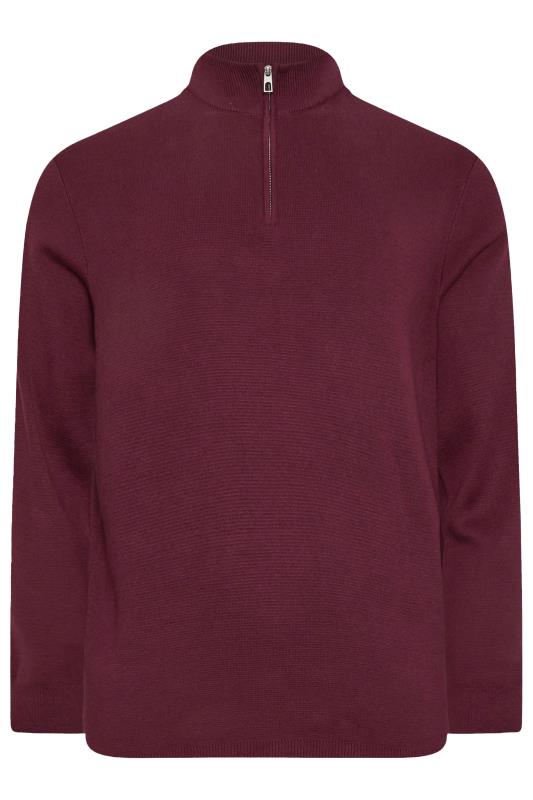 BadRhino Big & Tall Burgundy Red Milano Quarter Zip Jumper | BadRhino 4