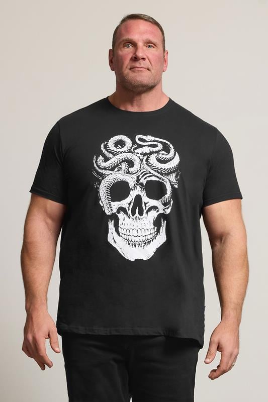 Men's  BadRhino Big & Tall Black Skull & Snake Graphic T-Shirt