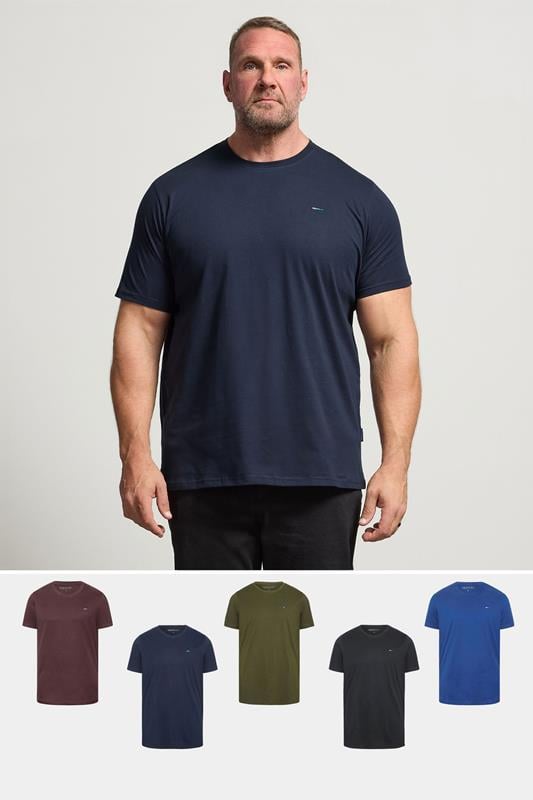 Men's  BadRhino Big & Tall 5 Pack Black & Blue Core T-Shirts