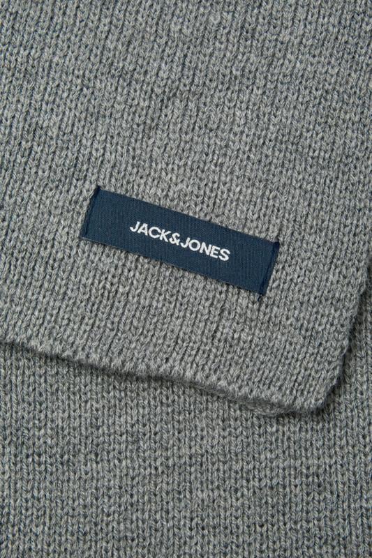 JACK & JONES Grey Melange Knitted Scarf | BadRhino 2