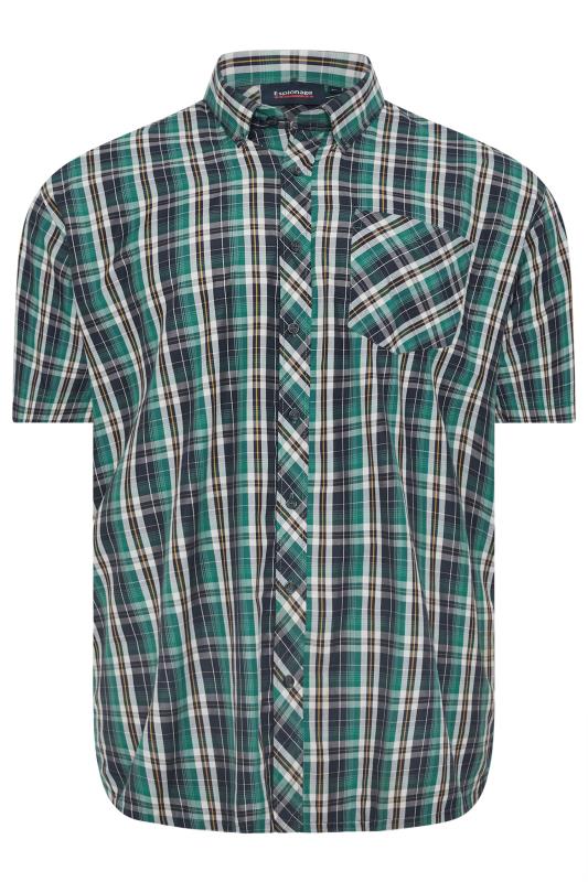 ESPIONAGE Big & Tall Green Check Print Shirt | BadRhino 3