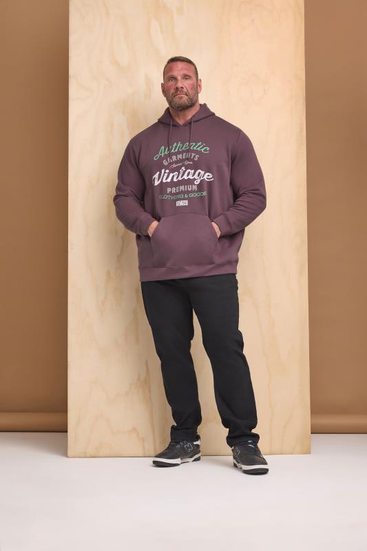 BadRhino Big & Tall Plum 'Authentic Vintage' Graphic Hoodie | BadRhino 1