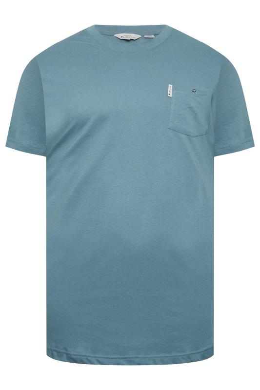 BEN SHERMAN Big & Tall Shadow Blue Signature Pocket T-Shirt | BadRhino 3