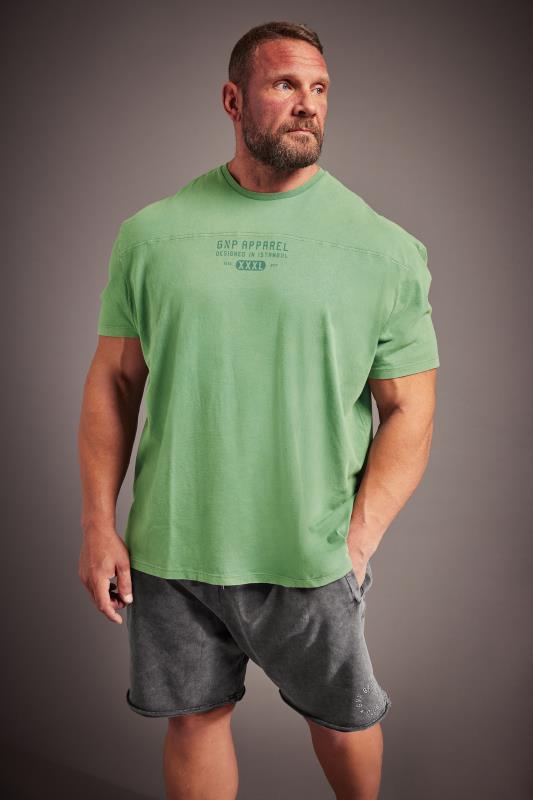 Men's  GNP Big & Tall Light Green Logo Oversized T-Shirt
