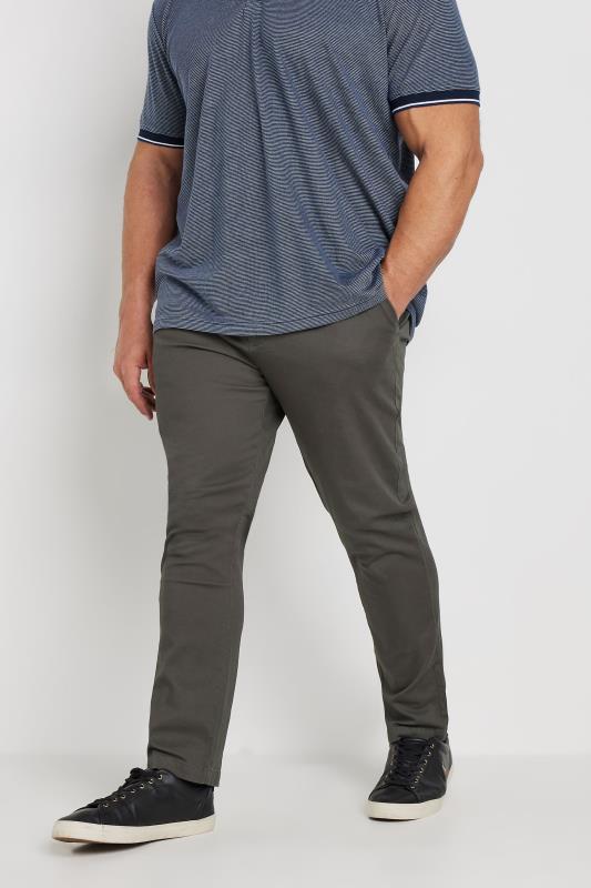 Men's  BadRhino Big & Tall Slate Grey Chino Trousers