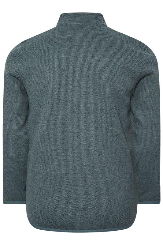 BadRhino Big & Tall Stormy Blue Full Zip Textured Sweatshirt | BadRhino 6