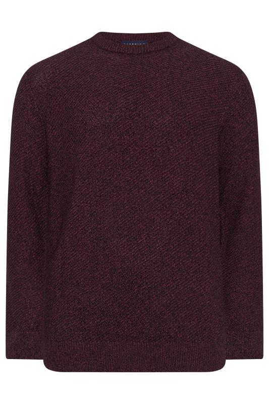 BadRhino Big & Tall Burgundy Red Crew Neck Knitted Jumper | BadRhino 4