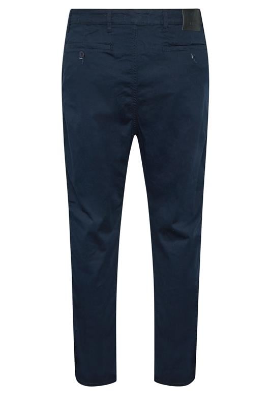 KAM Big & Tall Navy Blue Chino Trousers | BadRhino 4