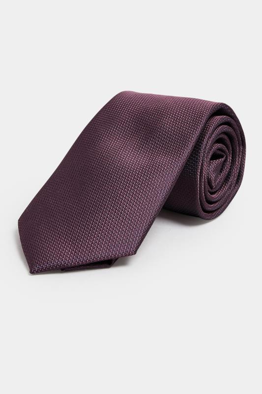 Men's  BadRhino Tailoring Purple Plain Textured Tie