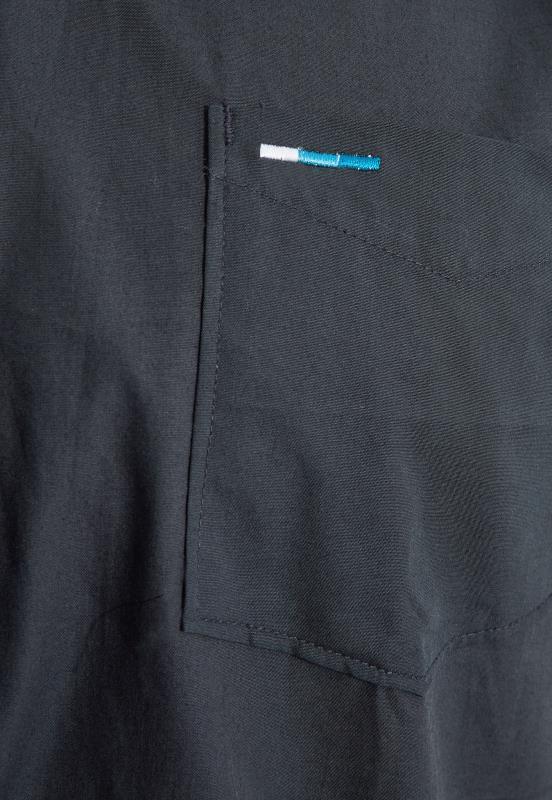 BadRhino Navy Blue Cotton Poplin Short Sleeve Shirt | BadRhino 4