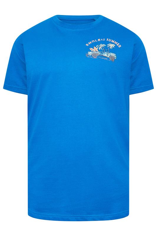BadRhino Big & Tall Plus Size Cobalt Blue 'Endless Summer' Slogan T-Shirt | BadRhino 4