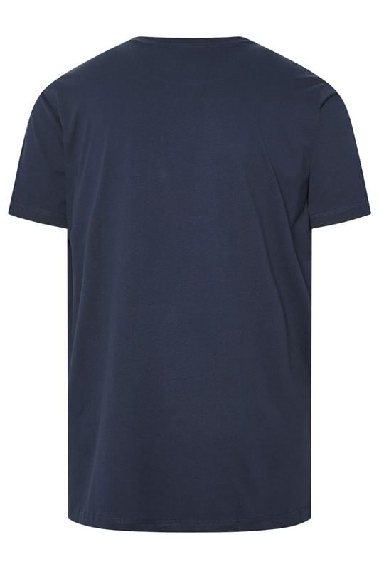 FIRETRAP Big & Tall Navy Blue Logo Print T-Shirt | BadRhino 2
