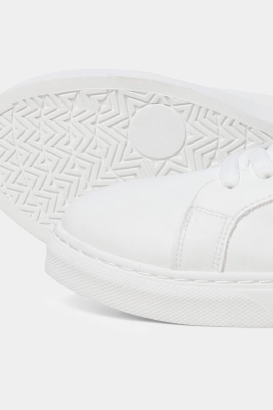 JACK & JONES White Anthracite Faux Leather Trainers | BadRhino 3