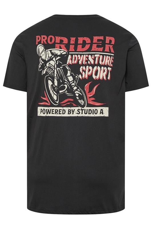 STUDIO A Big & Tall Grey Pro Rider Graphic T-Shirt | BadRhino 2