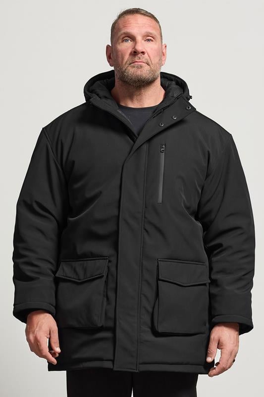 Men's  KAM Big & Tall Black Softshell Jacket