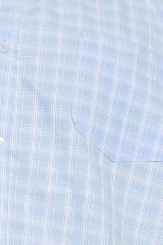 BadRhino Big & Tall Blue Short Sleeve Checked Shirt | BadRhino 3