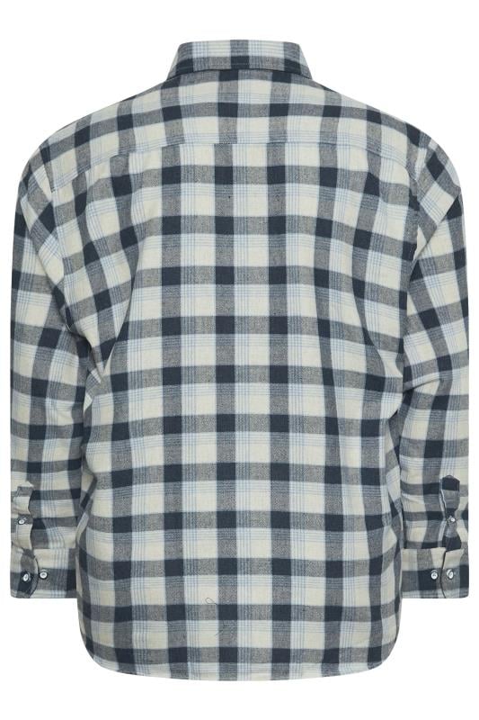 KAM Big & Tall Indigo Blue Premium Checked Flannel Shirt | BadRhino 4