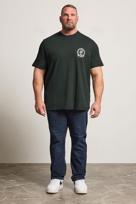 JACK & JONES Big & Tall Green Back Print T-Shirt | BadRhino 2