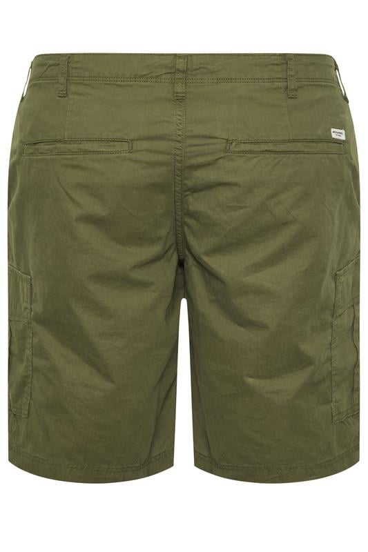 JACK & JONES Big & Tall 2 PACK Neutral And Olive Green Cargo Shorts | BadRhino 6