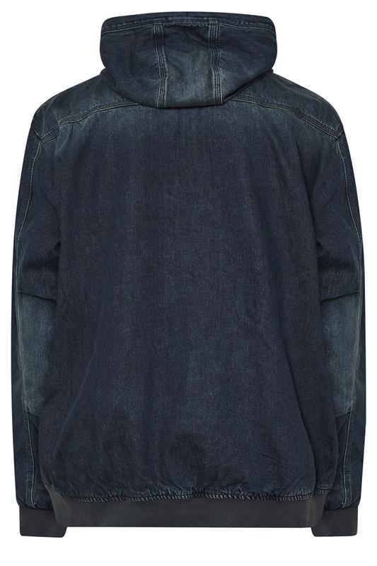 BadRhino Big & Tall Blue Denim Hooded Zip Through Jacket | badRhino 3