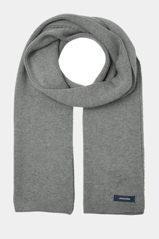 JACK & JONES Grey Melange Knitted Scarf | BadRhino 1