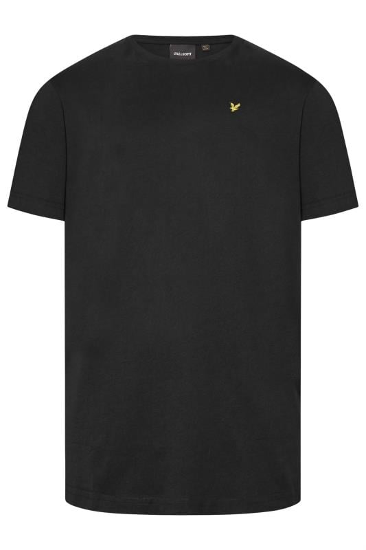 LYLE & SCOTT Big & Tall Black Plain T-Shirt | BadRhino 1