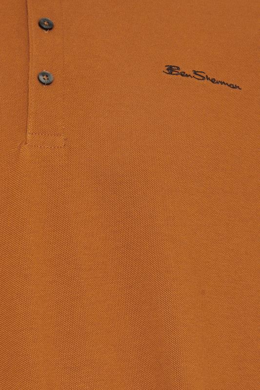 BEN SHERMAN Big & Tall Orange Signature Pique Polo Shirt | BadRhino 2