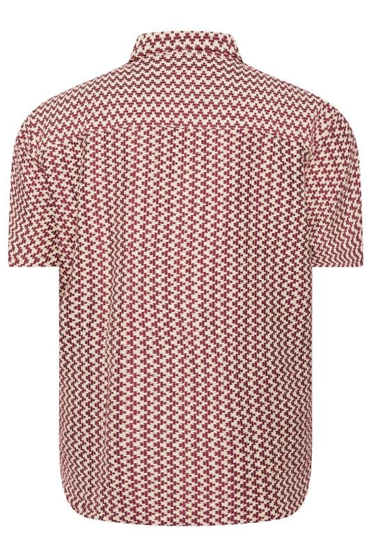 JACK & JONES Big & Tall Cabernet Red Crochet Shirt | BadRhino 4
