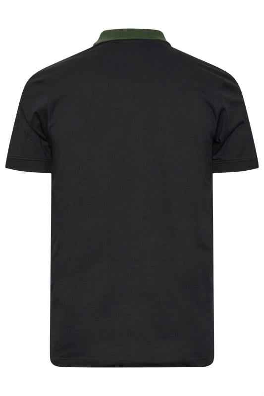 BadRhino Big & Tall Black Jacquard Polo Shirt | BadRhino 4