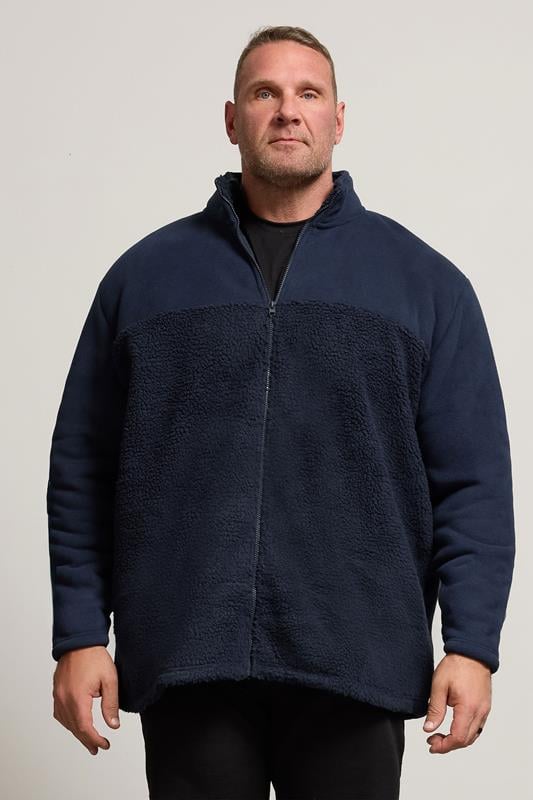 Men's  BadRhino Big & Tall Navy Blue Borg Fleece Jacket