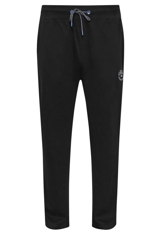 D555 Black Open Hem Embroidered Logo Joggers | BadRhino 5