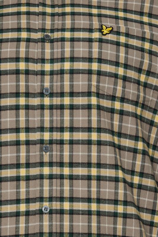 LYLE & SCOTT Big & Tall Stone Brown & Yellow Check Shirt | BadRhino 3