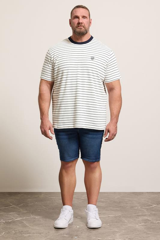 BadRhino Big & Tall Off-White Stripe Pique T-Shirt | BadRhino 1