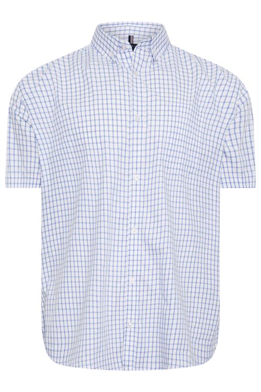 BadRhino Big & Tall Blue & White Small Check Print Shirt | BadRhino 4