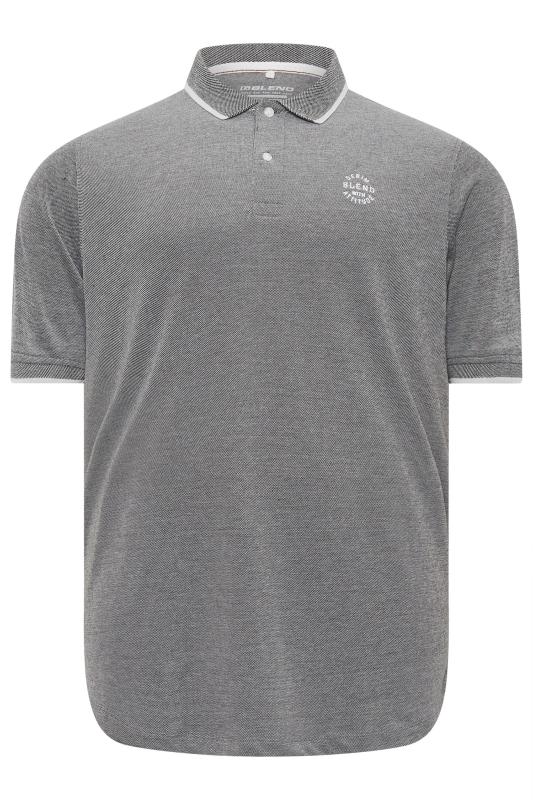 BLEND Big & Tall Grey Logo Polo Shirt | BadRhino 1