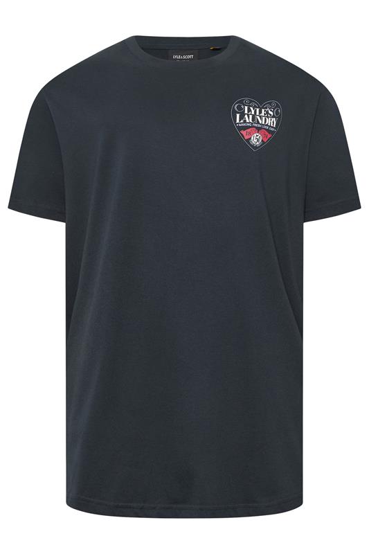 LYLE & SCOTT Big & Tall Navy Blue Laundry Graphic T-Shirt | BadRhino 2